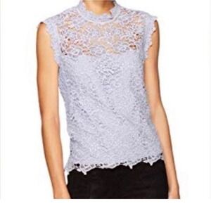 Nanette Lepore Sleeveless Blouse Tank Medium Spring Bloom Iris Bliss Floral Lace